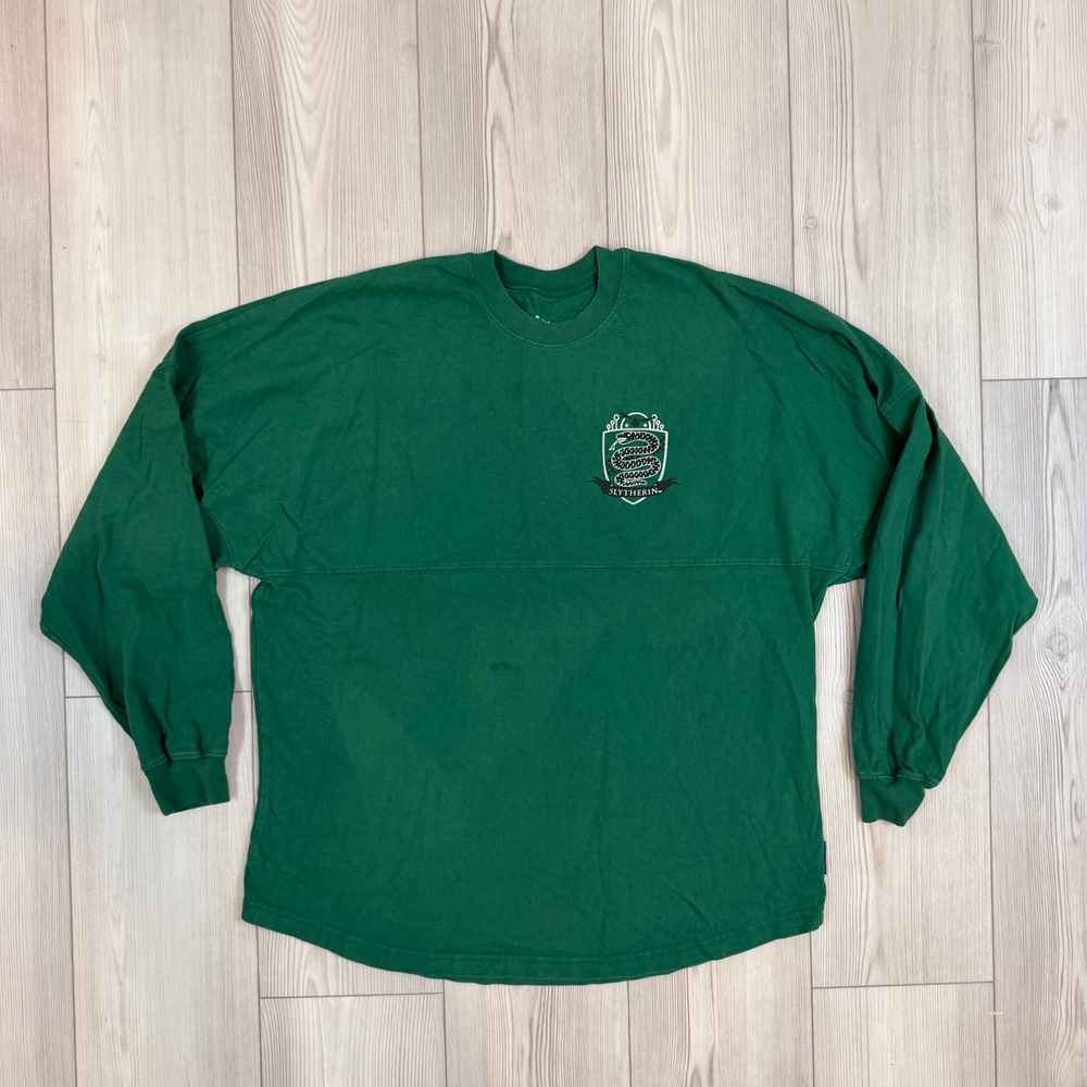 Harry Potter Slytherin Spirit Jersey Green Long Sleeve Shirt Large Wizarding